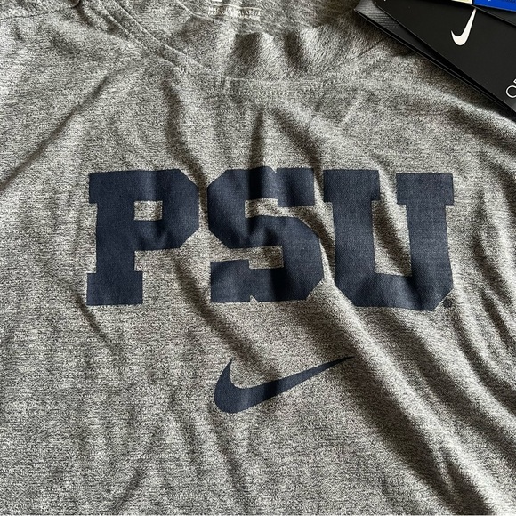 Nike PSU Long Sleeve Shirt Gray/Navy Blue Size S - Picture 4 of 4
